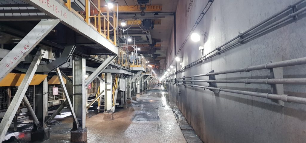 inside of a mining plant project that boton conveyor services has worked on