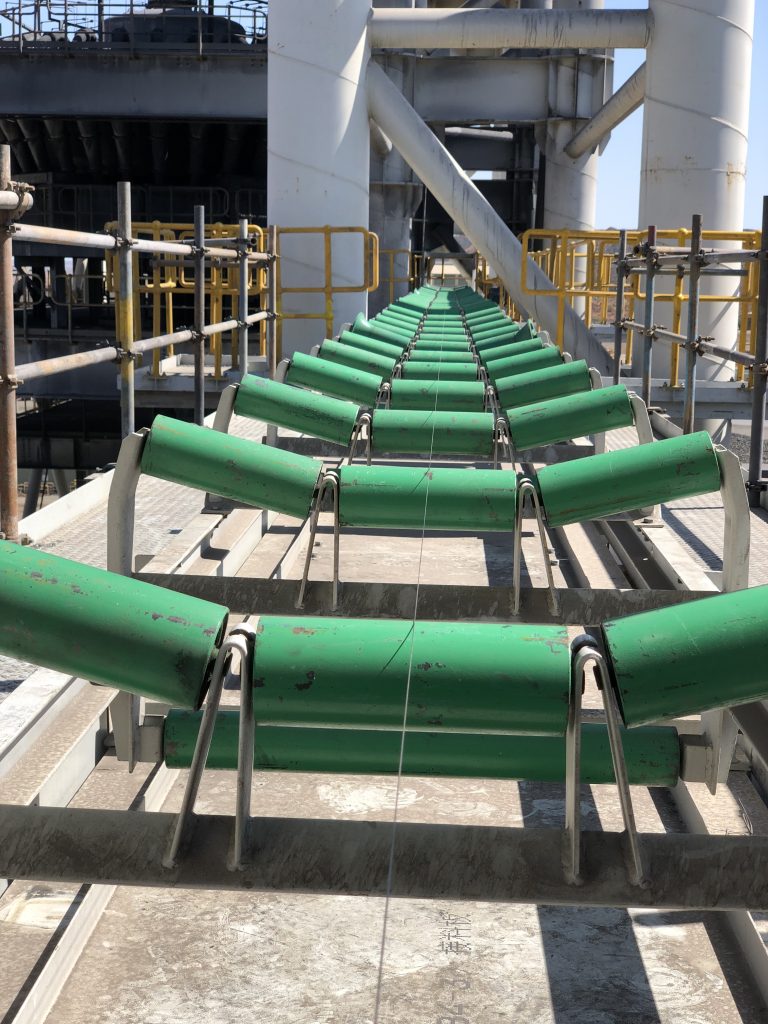 Green boton conveyor belt rollers