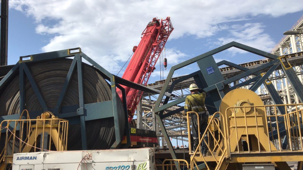 BCS conveyor belt being installed on a new mining project