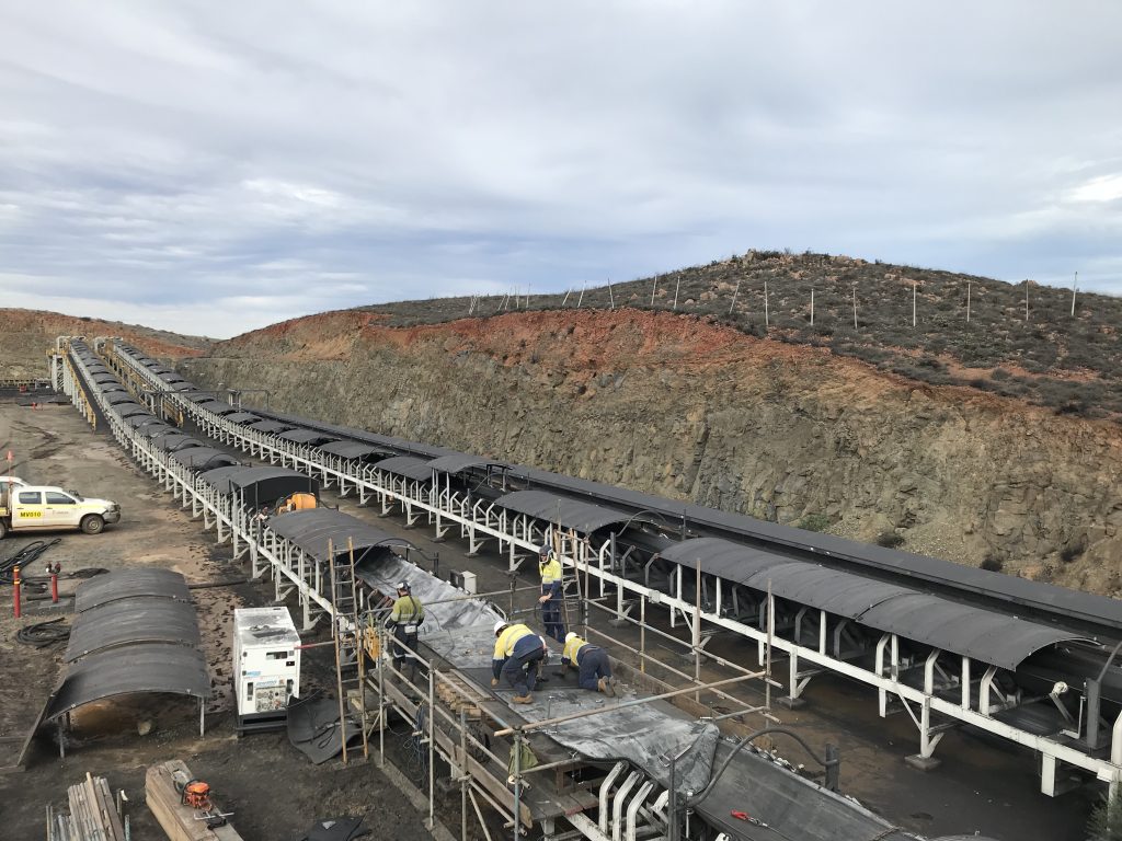 wide view of an iron ore processing plant that boton has installed conveyor belts on