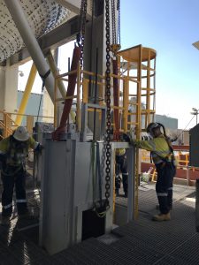 BCS workers assembling the conveyor belts materials and different components