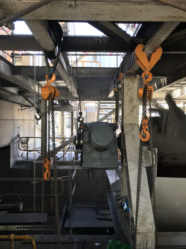 Boton conveyor services component being installed into a clients mining conveyor project